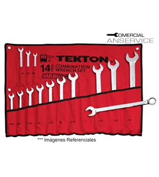 Juego llave punta y corona, 14 piezas en Pulgadas 3/8" - 1.1/4", #1937, Tekton ﻿﻿﻿**Producto sin IVA incluido﻿﻿