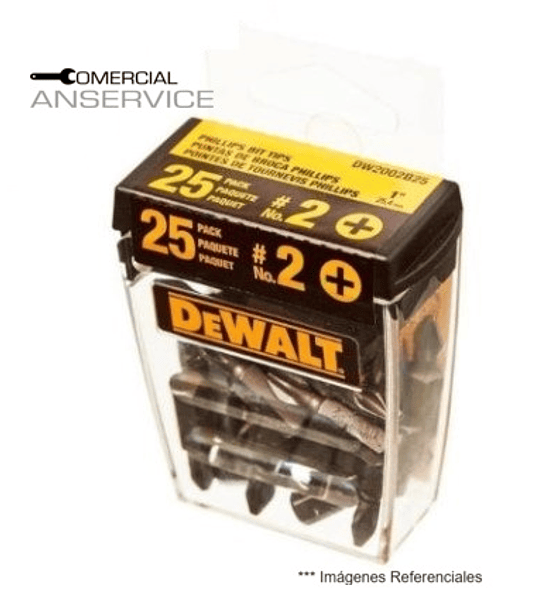 Set puntas PH2, 25 Piezas, Dewalt ﻿**Producto sin IVA incluido﻿