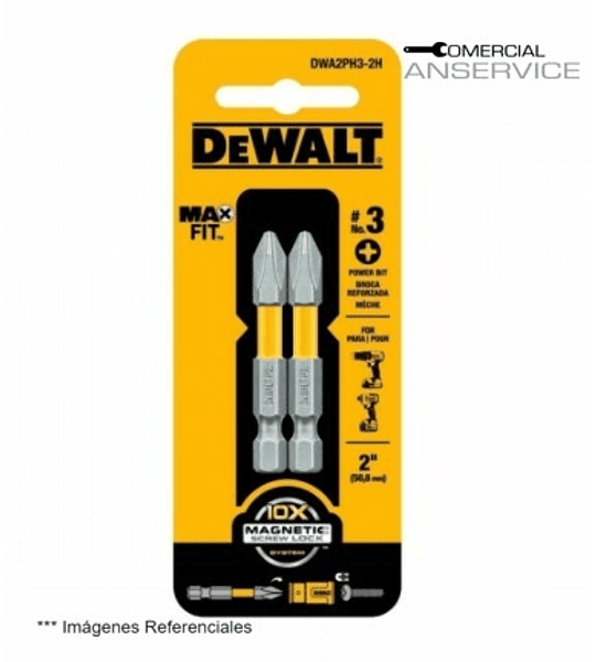 Set puntas PH3 Display 2 Piezas #DWAF2PH3-2H Dewalt ﻿**Producto sin IVA incluido﻿