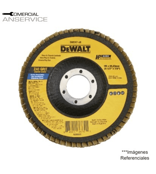 Disco Traslapado 4 1/2" Grano 40 #DW8307-AR, Dewalt ﻿**Producto sin IVA incluido﻿