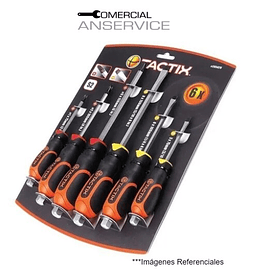 Juego Atornilladores con Torque 6 Piezas #205426 Tactix ﻿**Producto sin IVA incluido﻿