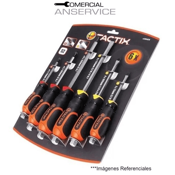 Juego Atornilladores con Torque 6 Piezas #205426 Tactix ﻿**Producto sin IVA incluido﻿