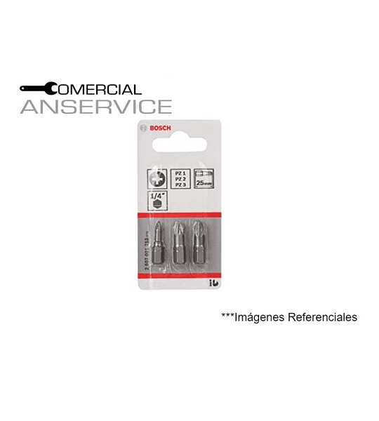 Set Puntas PH1 25mm 3 Piezas, Bosch ﻿**Producto sin IVA incluido﻿