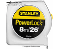 Huincha de medir 8 Mts Power Lock #33-428M Stanley **Producto sin IVA incluido﻿﻿