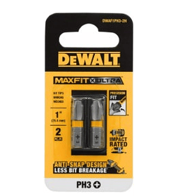 Set puntas PH3 Display 2 Piezas #DWAF1PH3-2H Dewalt ﻿**Producto sin IVA incluido﻿
