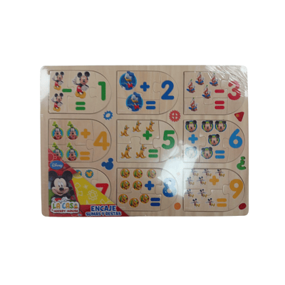 ENCAJE SUMAS Y LETRAS MICKEY.