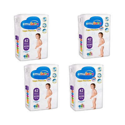 EMUBABY SUPER PREMIUM XXXG 168 PAÑALES PACK MENSUAL