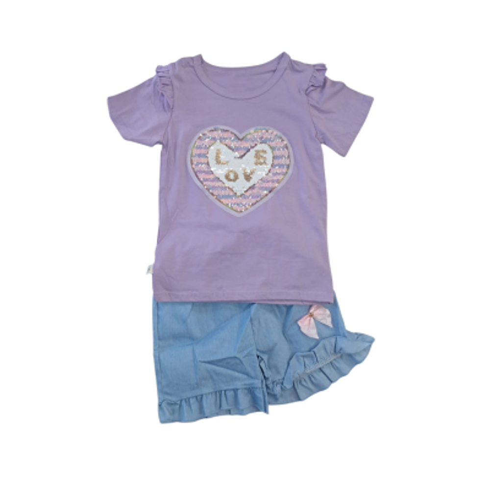 POLERA Y PANTALON CORTO PARA NIÑA 