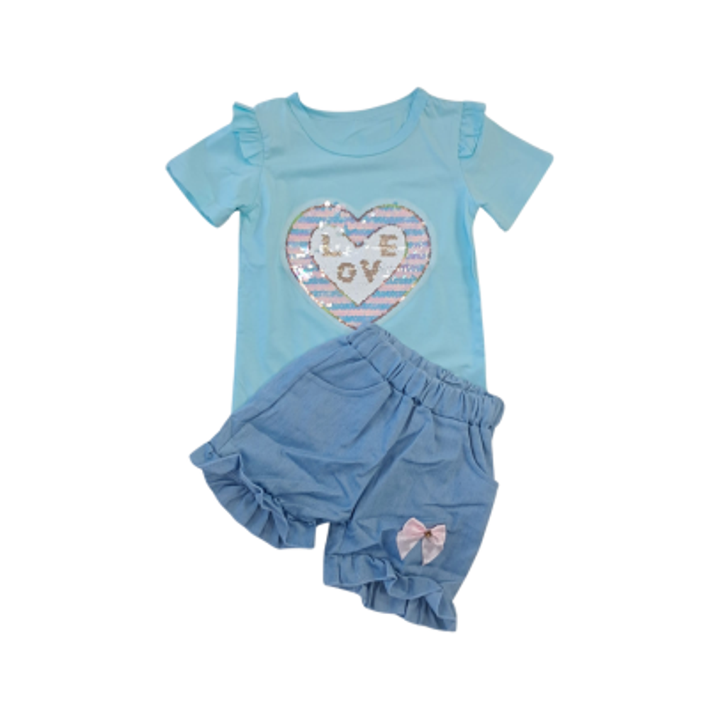 POLERA Y PANTALON CORTO PARA NIÑA 