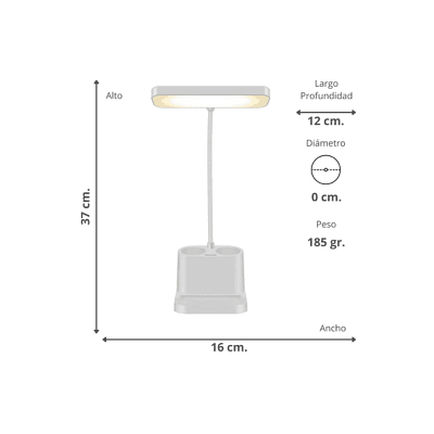 LÁMPARA LED PARA ESCRITORIO LUZ FRIA Y CALIDA RECARGABLE 