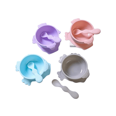 PLATO HONDO DE SILICONA CON CUCHARA