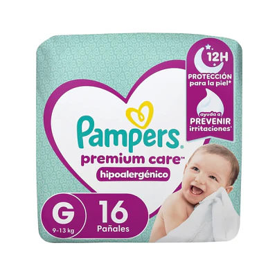 PAMPERS PREMIUM CARE G 16 PAÑALES 