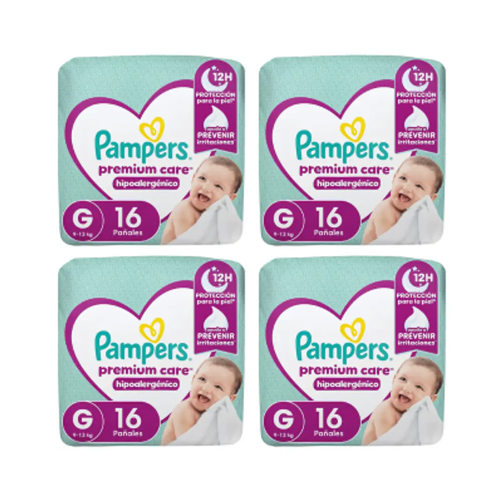 PAMPERS PREMIUM CARE G 64 PAÑALES PACK QUINCENAL  