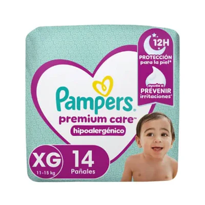 PAMPERS PREMIUM CARE XG 14 PAÑALES 