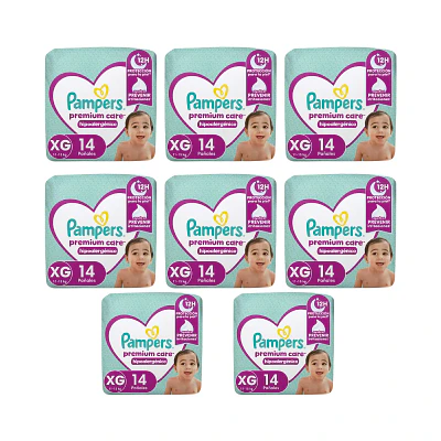 PAMPERS PREMIUM CARE XG 112 PAÑALES PACK MENSUAL 