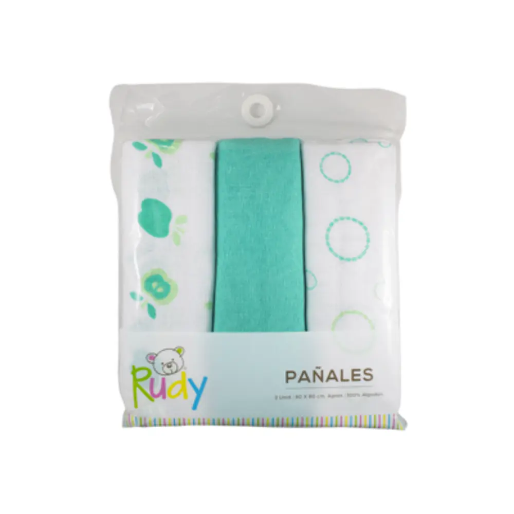 PAÑAL DE GAZA UNISEX 80X80 DE ALGODON RUDY