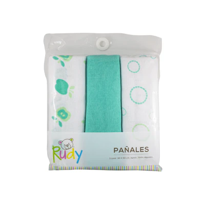 PAÑAL DE GAZA UNISEX 80X80 DE ALGODON RUDY