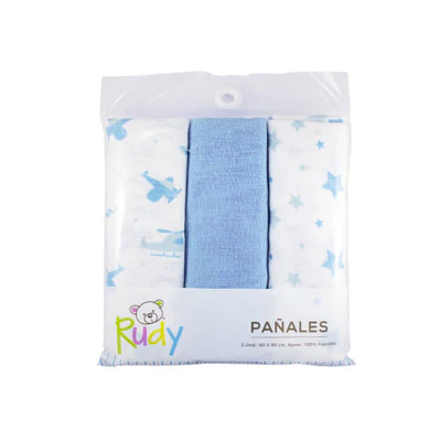 PAÑAL DE GAZA NIÑO 80X80 DE ALGODON RUDY