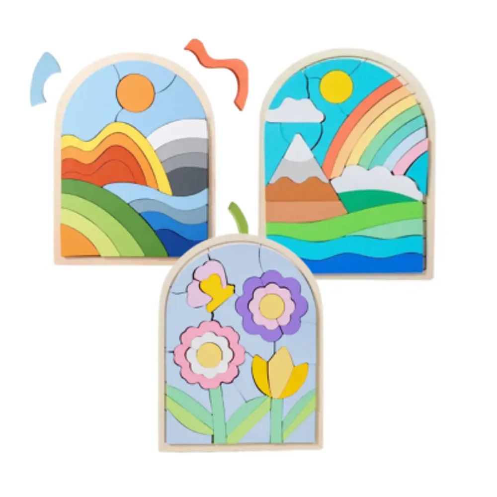 ROMPECABEZA MONTESSORI DE MADERA Y COLORES 