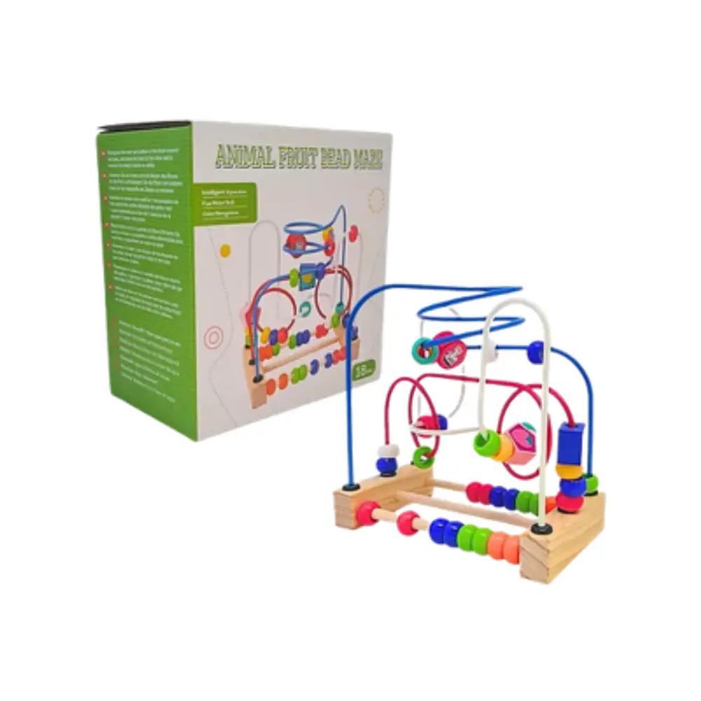 JUEGO LABERINTO Y ÁBACO DE MADERA