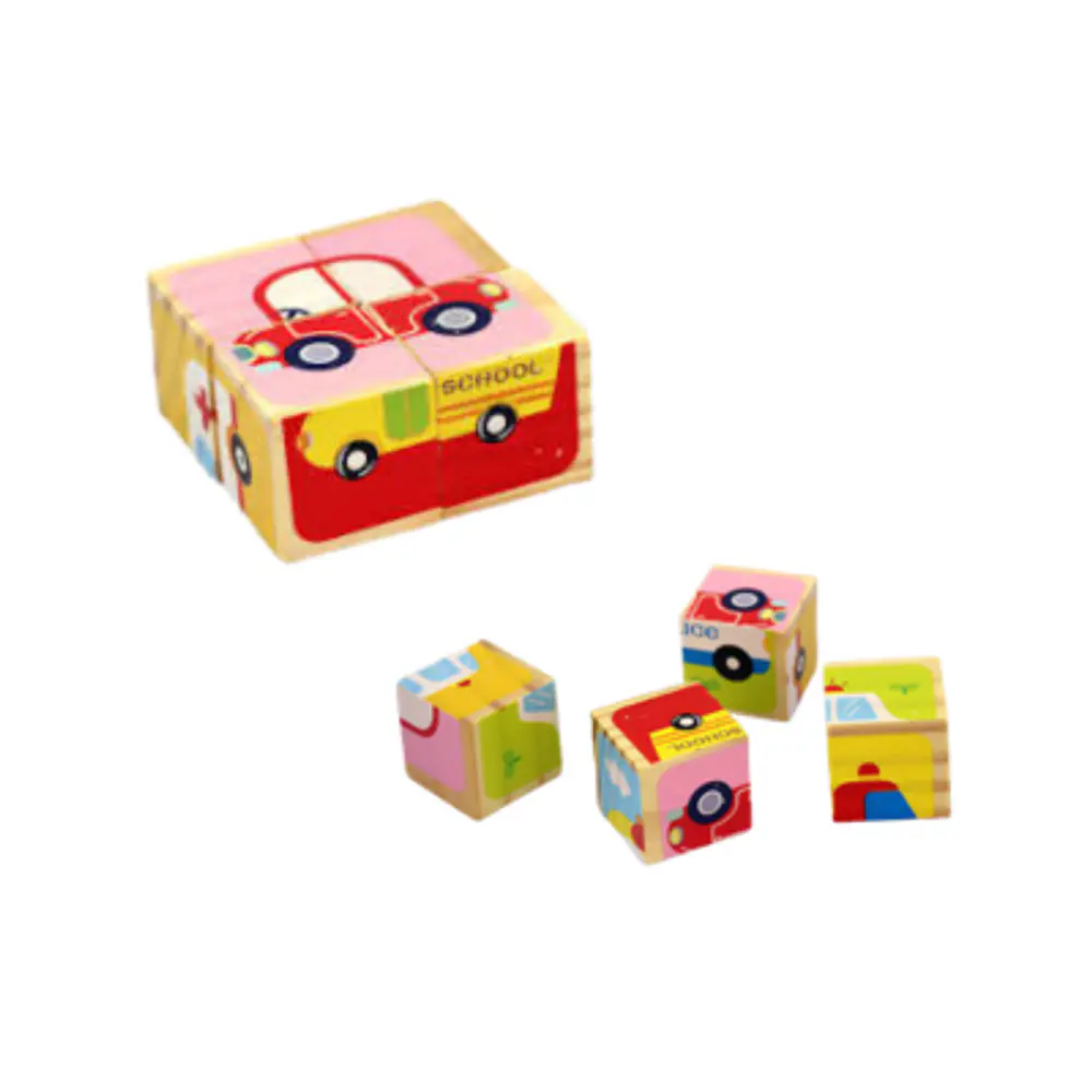 JUEGO ROMPECABEZA CUBO DE MADERA 