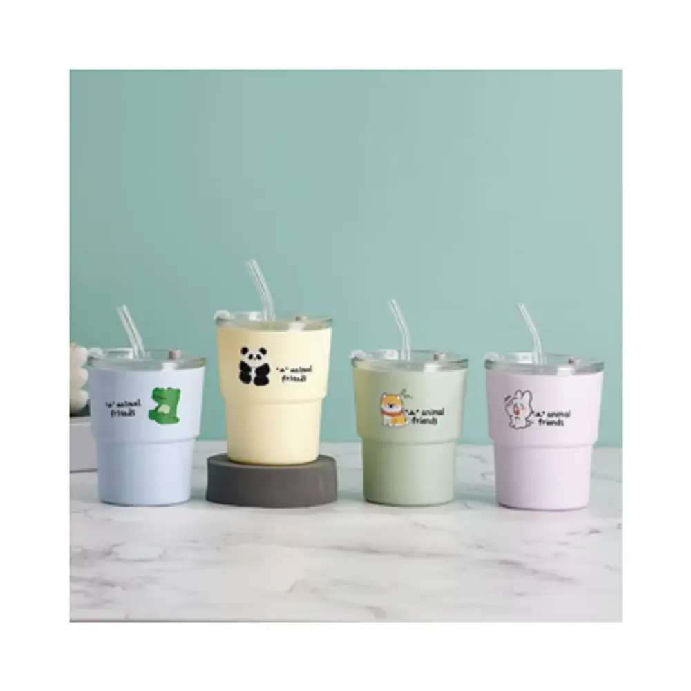 VASO DE VIDRIO CON BOMBILLA DE VIDRIO