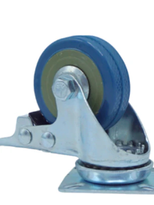 Rueda PVC gris 75mm. Con Freno