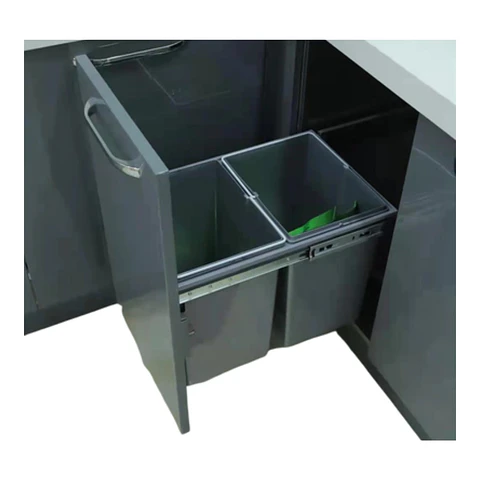 Basurero extraible 2x20Lt para Frente de Madera