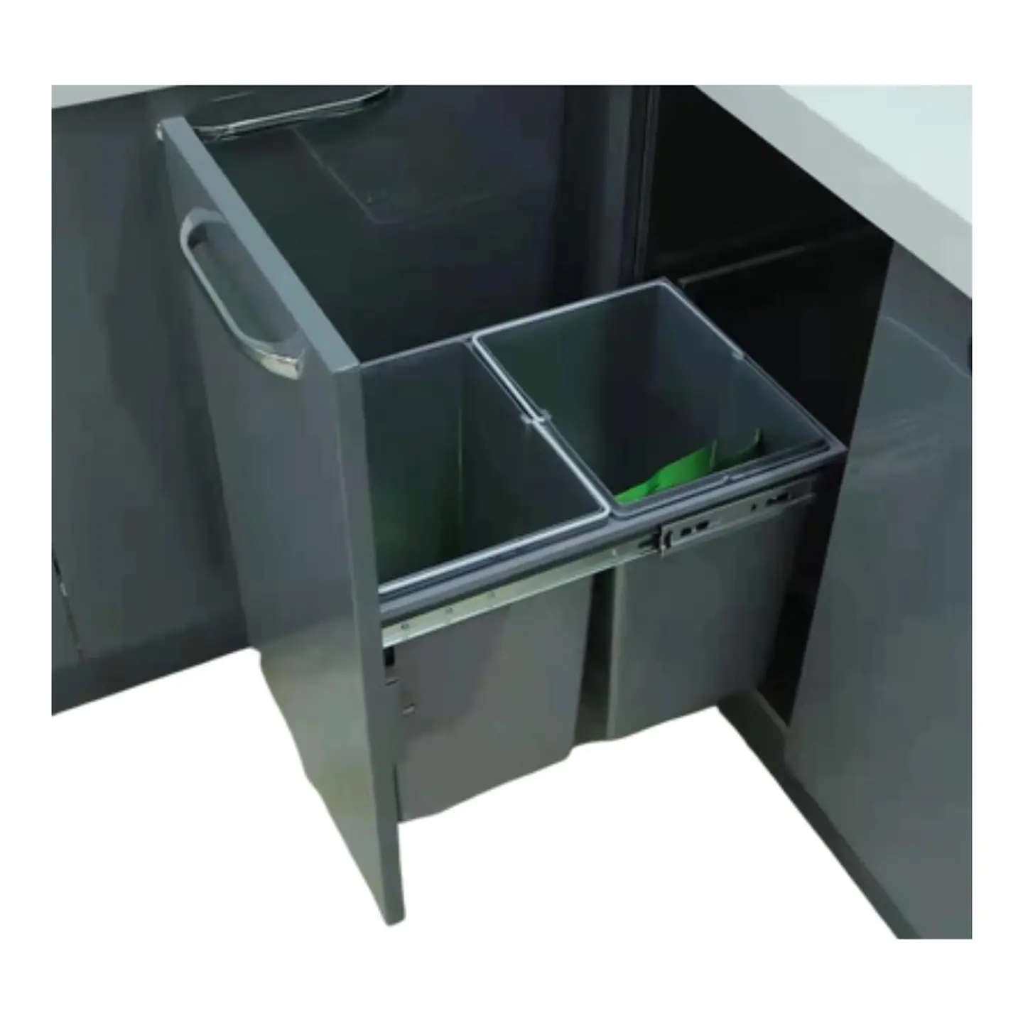 Basurero extraible 2x20Lt para Frente de Madera 1