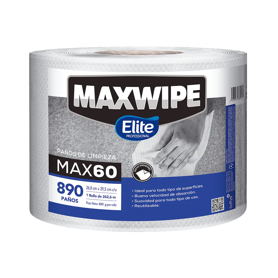 Bobina 890 paños de limpieza reutilizables MAXWIPE MAX60 1