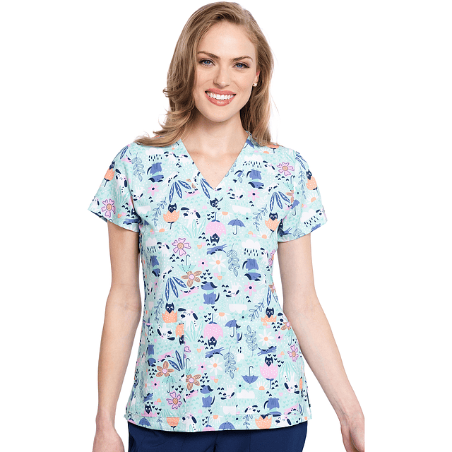 TOP CLÍNICO ESTAMPADO MUJER, MEDCOUTURE  MC8564  GRBM