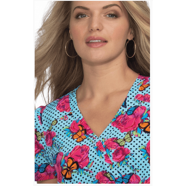 TOP CLÍNICO ESTAMPADO MUJER, KOI BETSEY  JOHNSON  B121PR PFL