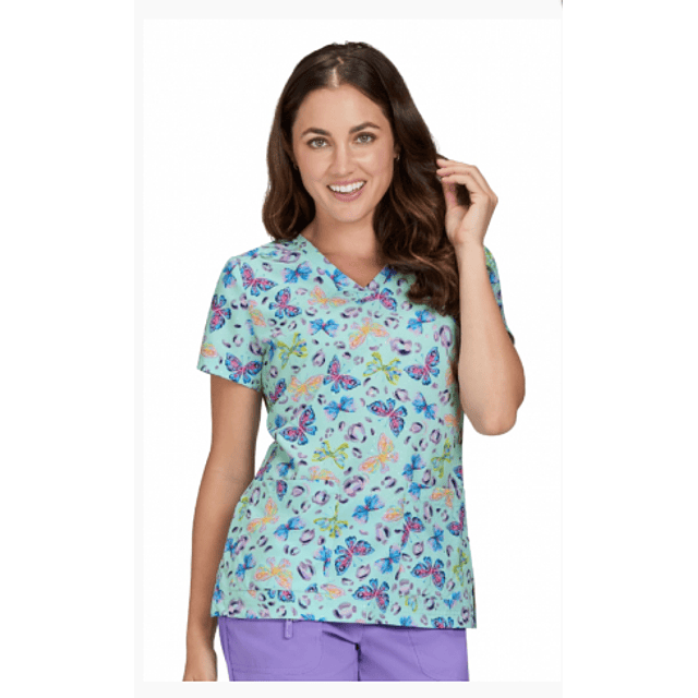 TOP CLÍNICO ESTAMPADO MUJER, KOI ARTIST SERIES EDICIÓN LIMITADA 1122PRA FFS