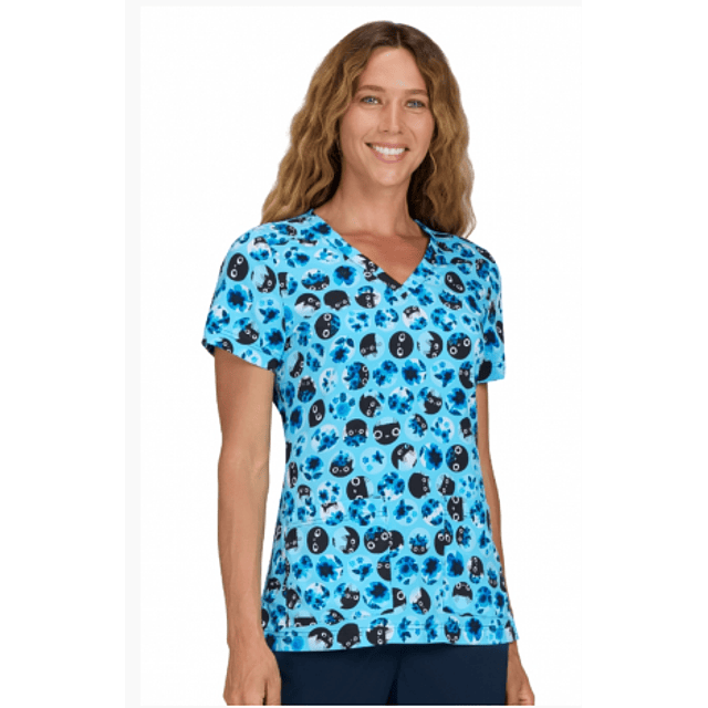 TOP CLÍNICO ESTAMPADO MUJER, KOI ARTIST SERIES EDICIÓN LIMITADA 1122PRA BFC