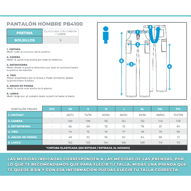 PANTALÓN CLÍNICO DE  HOMBRE POLAR BEAR LITE PB4100