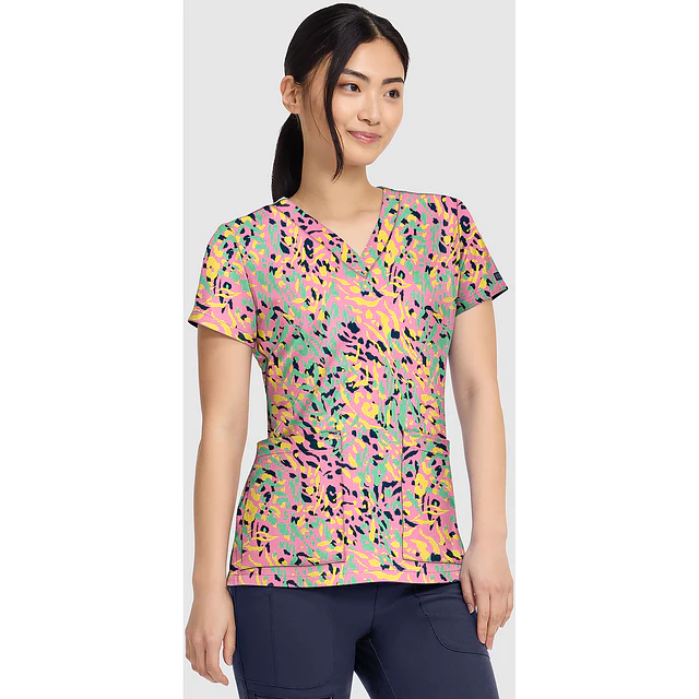 TOP CLÍNICO ESTAMPADO MUJER,  MED COUTURE PRINTS MC8564 TTFT