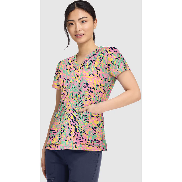 TOP CLÍNICO ESTAMPADO MUJER,  MED COUTURE PRINTS MC8564 TTFT