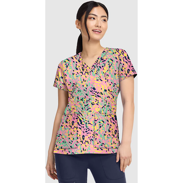 TOP CLÍNICO ESTAMPADO MUJER,  MED COUTURE PRINTS MC8564 TTFT
