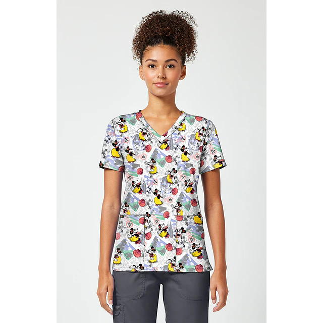 TOP CLÍNICO ESTAMPADO MUJER, TOONIFORMS DISNEY TF796 MKZL