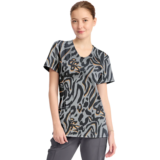 TOP CLÍNICO ESTAMPADO MUJER,  CHEROKEE INFINITY PRINTS CK609 BICT