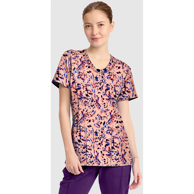 TOP CLÍNICO ESTAMPADO MUJER, CHEROKEE INFINITY PRINTS CK609 LPBR