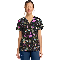 TOP CLÍNICO ESTAMPADO MUJER,  CHEROKEE PRINTS CK856 DWTL