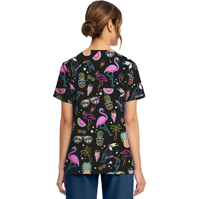 TOP CLÍNICO ESTAMPADO MUJER,  CHEROKEE PRINTS CK856 DWTL