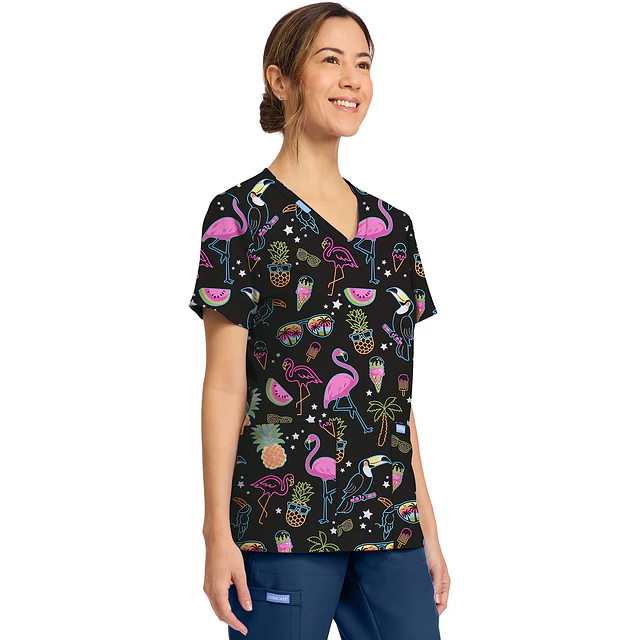 TOP CLÍNICO ESTAMPADO MUJER,  CHEROKEE PRINTS CK856 DWTL