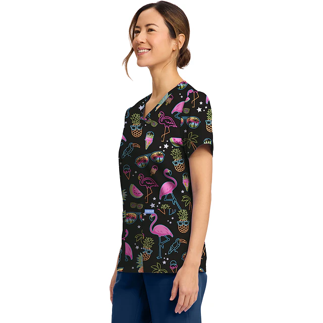 TOP CLÍNICO ESTAMPADO MUJER,  CHEROKEE PRINTS CK856 DWTL