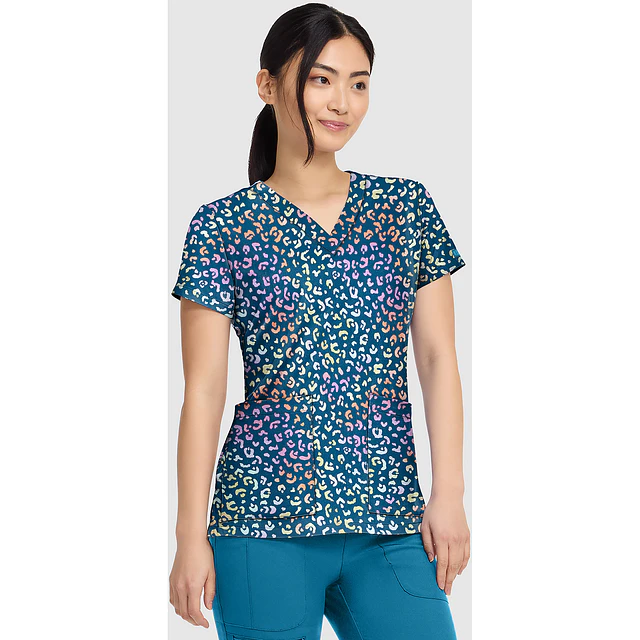 TOP CLÍNICO ESTAMPADO MUJER,  MED COUTURE PRINTS MC8564 MLCC