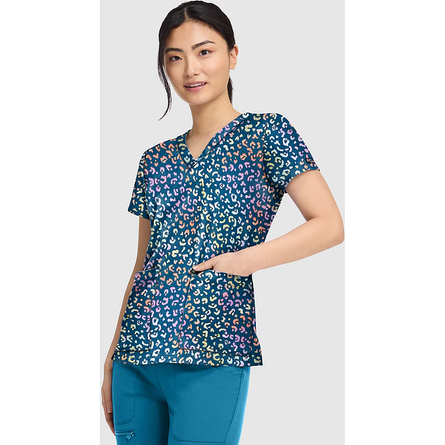 TOP CLÍNICO ESTAMPADO MUJER,  MED COUTURE PRINTS MC8564 MLCC