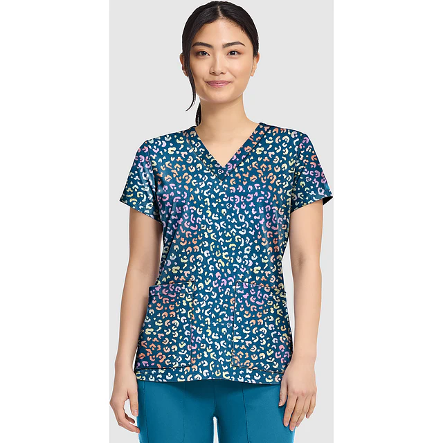 TOP CLÍNICO ESTAMPADO MUJER,  MED COUTURE PRINTS MC8564 MLCC