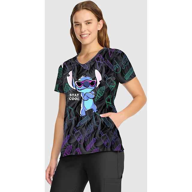 TOP CLÍNICO ESTAMPADO MUJER, TOONIFORMS DISNEY TF626 LHAY