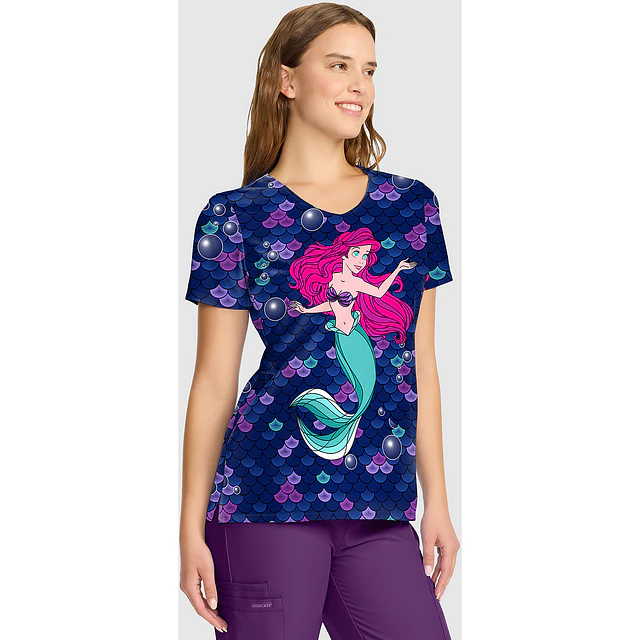 TOP CLÍNICO ESTAMPADO MUJER, TOONIFORMS DISNEY TF626 PRTO